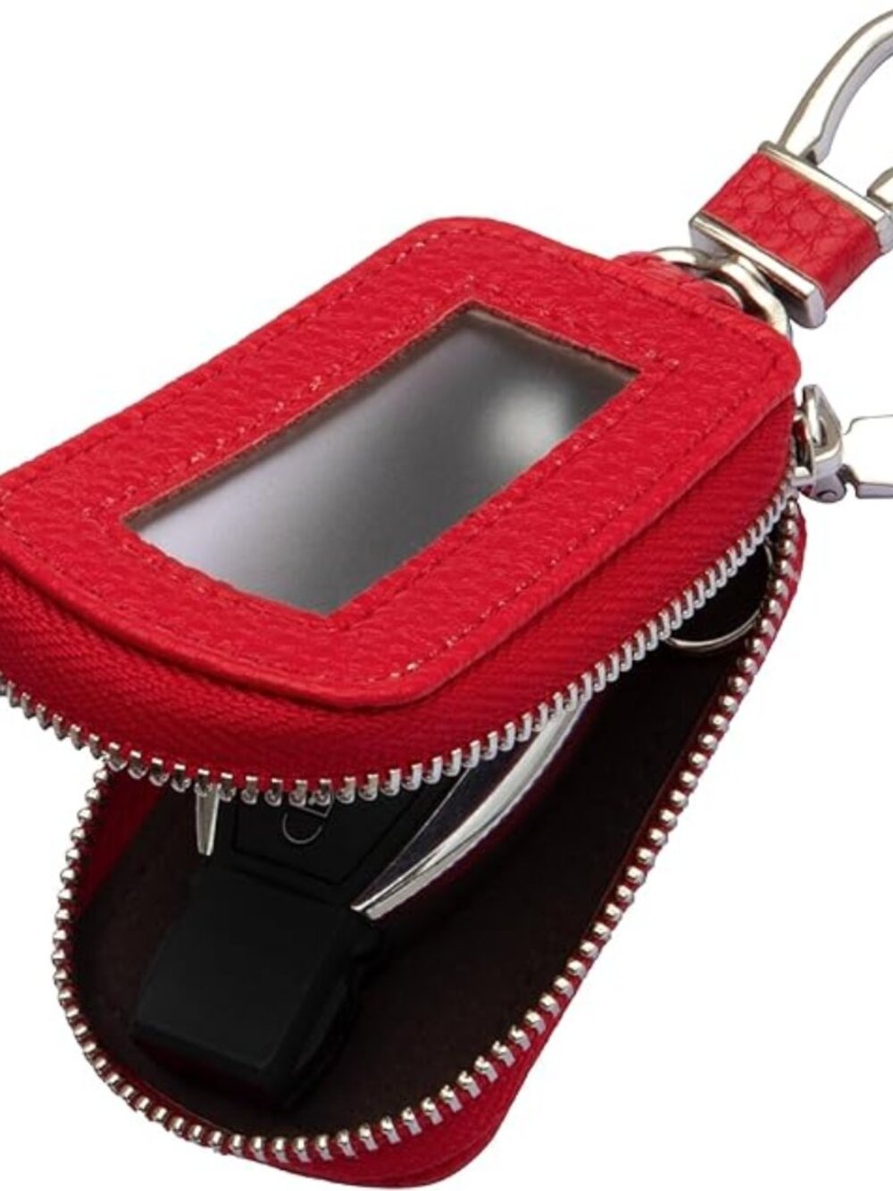 Premium Leather Key Fob‎ Case Universal Car Key Holder Red